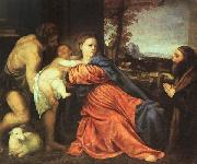 TIZIANO Vecellio Holy Family and Donor t USA oil painting reproduction